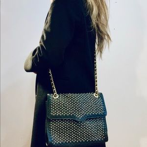 Rebecca Minkoff Gold Studded Quilted Crossbody